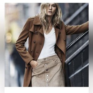 Express Women's Faux Suede Button Down Mini Skirt